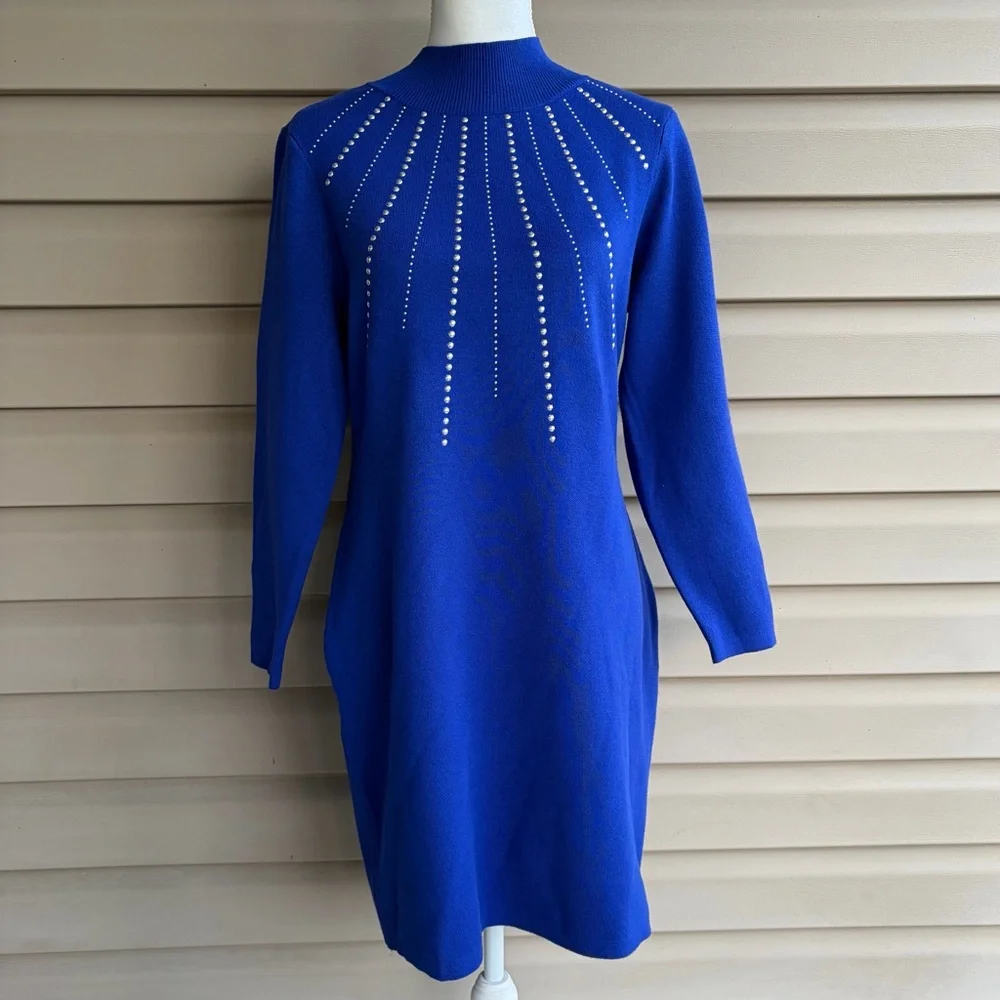 •Hailey Lyn• Sweater Knit Embellished Dress - Size XLP - Picture 1 of 8